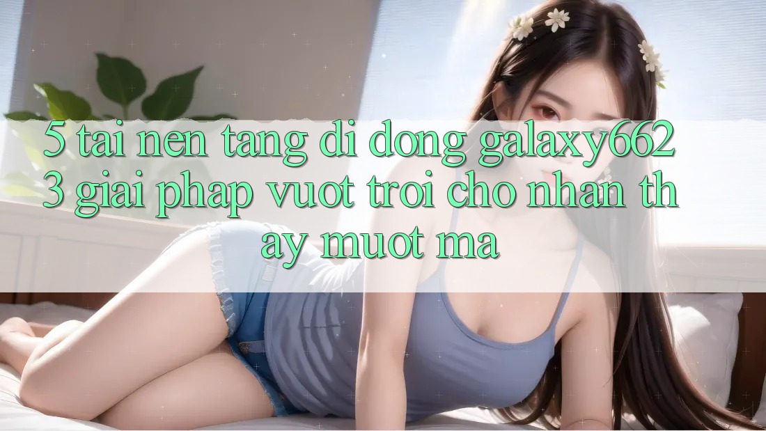 5. Tải Nền tảng di động Galaxy6623 - Giải Pháp Vượt Trội Cho Nhận thấy Mượt Mà