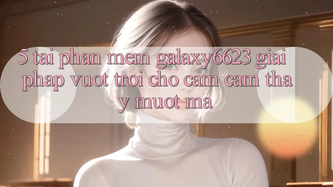 5. Tải Phần mềm Galaxy6623 - Giải Pháp Vượt Trội Cho Cảm cảm thấy Mượt Mà