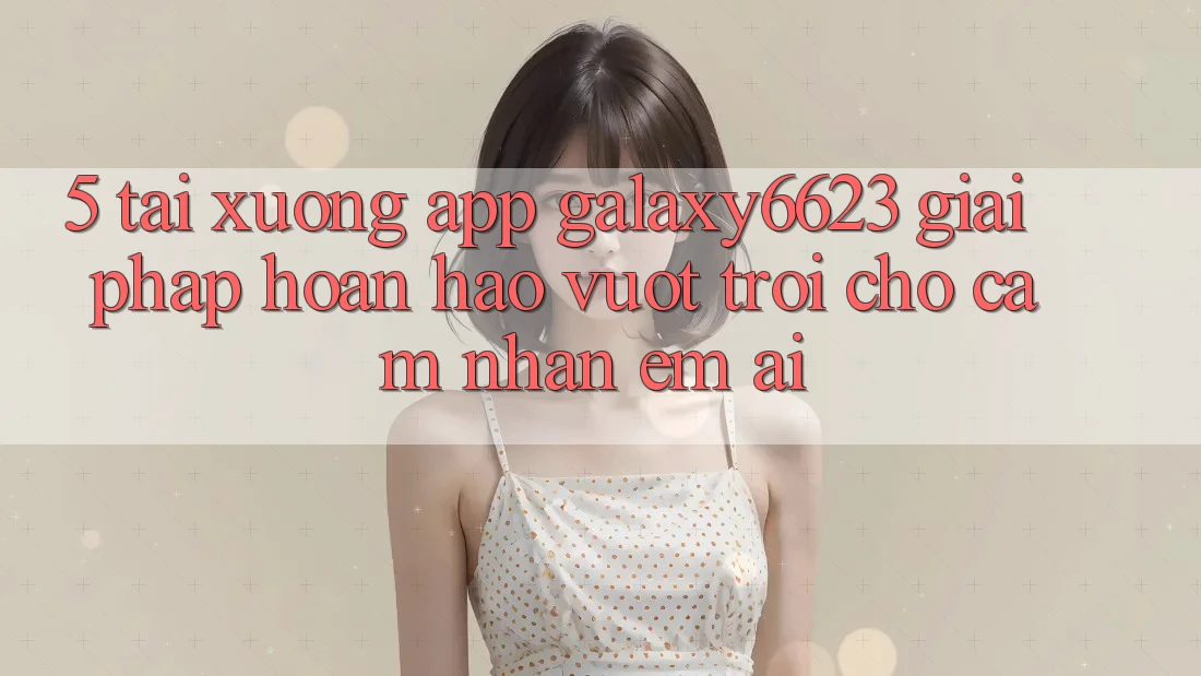 5. Tải xuống App Galaxy6623 - Giải Pháp Hoàn hảo vượt trội Cho Cảm nhận Êm ái