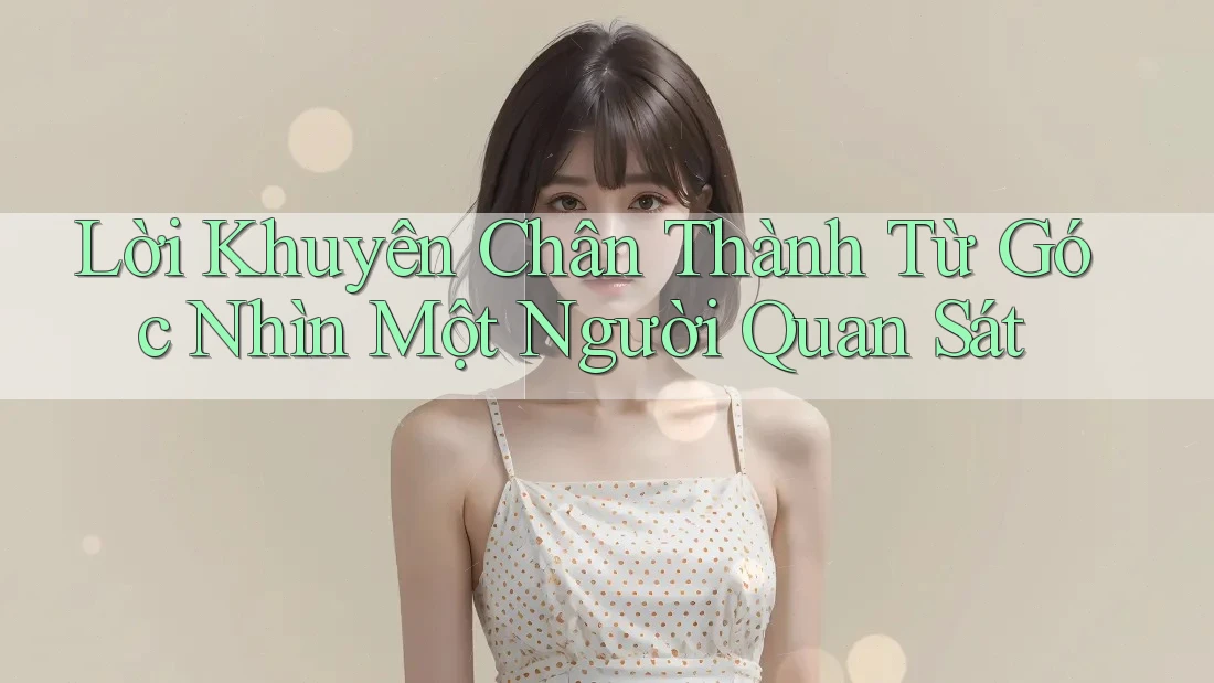 Lời Khuyên Chân Thành Từ Góc Nhìn Một Người Quan Sát